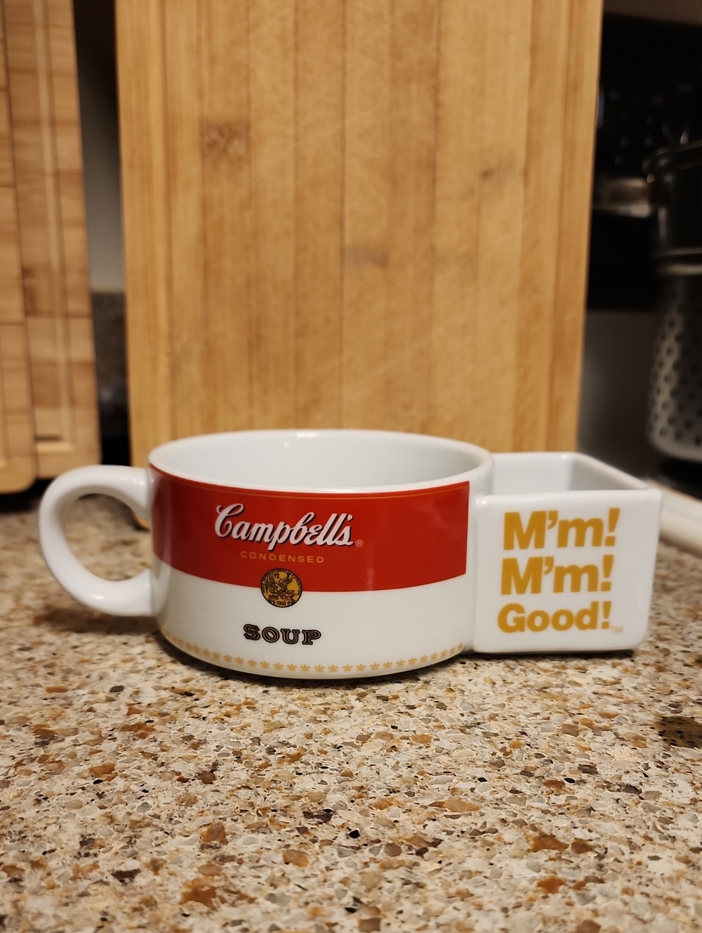 Red & White Soup Mug with Gold Accent - M'm! M'm! Good!